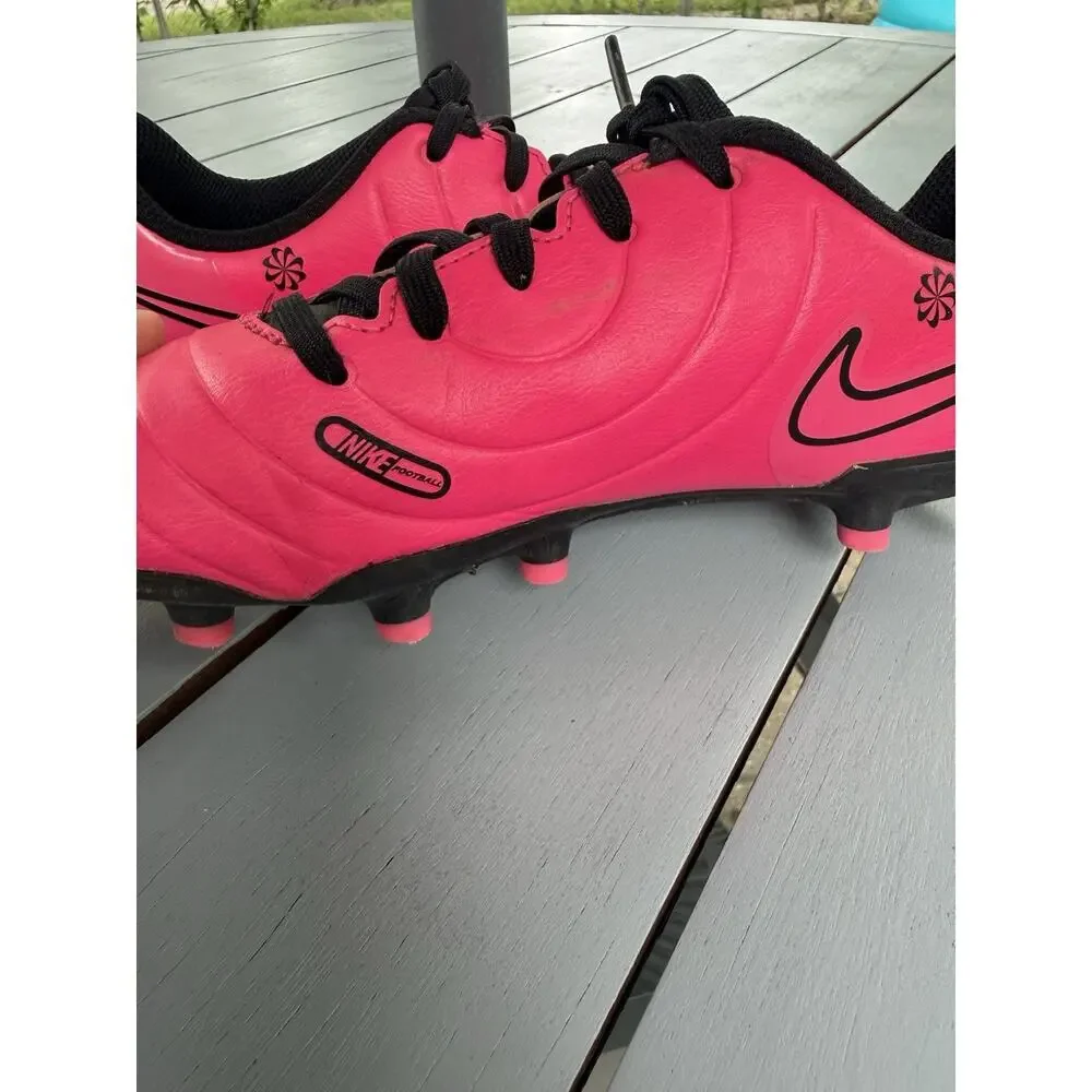 nike tiempo club fg kids youth size 3Y shoes pink athletic soccer cleats